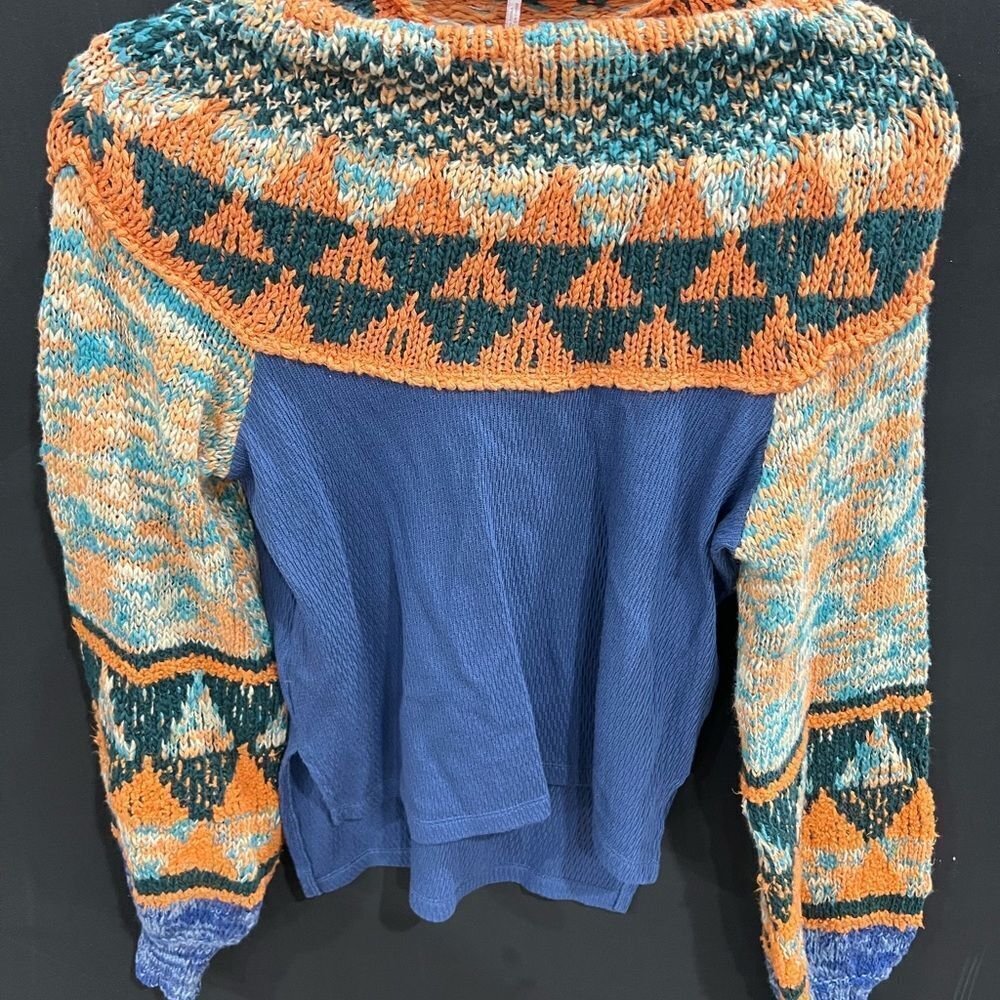 EUC Free People Swit the Small Stuff Waffle sweater top size XS